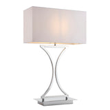 Lacona Cascade 1Lt Indoor Table Lamp In Chrome Plate & White Fabric Finish - Lacona Home 