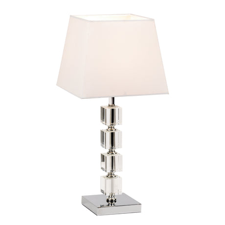 Lacona Ashford 1Lt Indoor Table Lamp In Chrome Plate, Clear Acrylic With White Fabric Finish - Lacona Home 