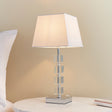 Lacona Ashford 1Lt Indoor Table Lamp In Chrome Plate, Clear Acrylic With White Fabric Finish - Lacona Home 