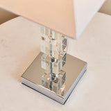 Ashford 1Lt Indoor Table Lamp In Chrome Plate, Clear Acrylic With White Fabric Finish