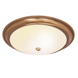 Lacona Titan 2Lt Indoor Flush Light In Antique Brass Plate & Frosted Glass Finish - Lacona Home 