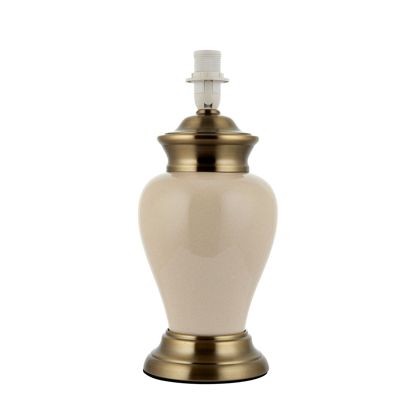 Lacona Edgewood 1Lt Indoor Table Lamp In Cream Crackle Glaze & Antique Brass Plate Finish - Lacona Home 