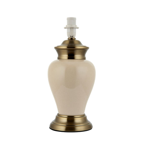 Lacona Edgewood 1Lt Indoor Table Lamp In Cream Crackle Glaze & Antique Brass Plate Finish - Lacona Home 