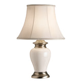 Lacona Edgewood 1Lt Indoor Table Lamp In Cream Crackle Glaze & Antique Brass Plate Finish - Lacona Home 