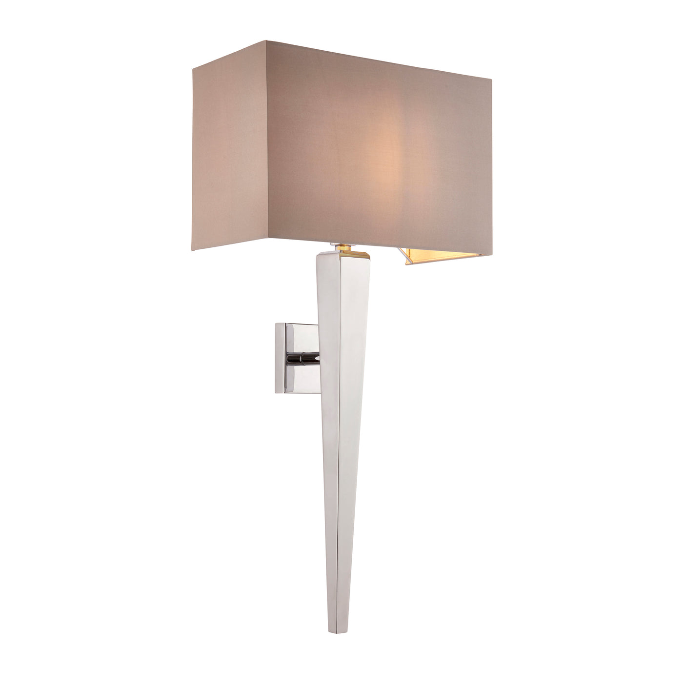 Lacona Merlot 1Lt Indoor Wall Light In Chrome Plate & Grey Fabric Finish - Lacona Home 