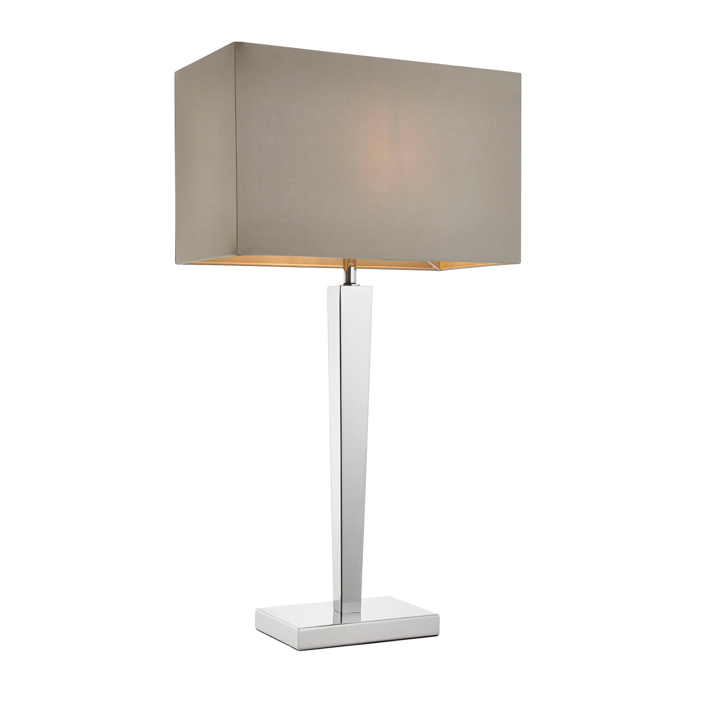 Lacona Merlot 1Lt Indoor Table Lamp In Chrome Plate & Grey Fabric Finish - Lacona Home 