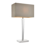 Lacona Merlot 1Lt Indoor Table Lamp In Chrome Plate & Grey Fabric Finish - Lacona Home 