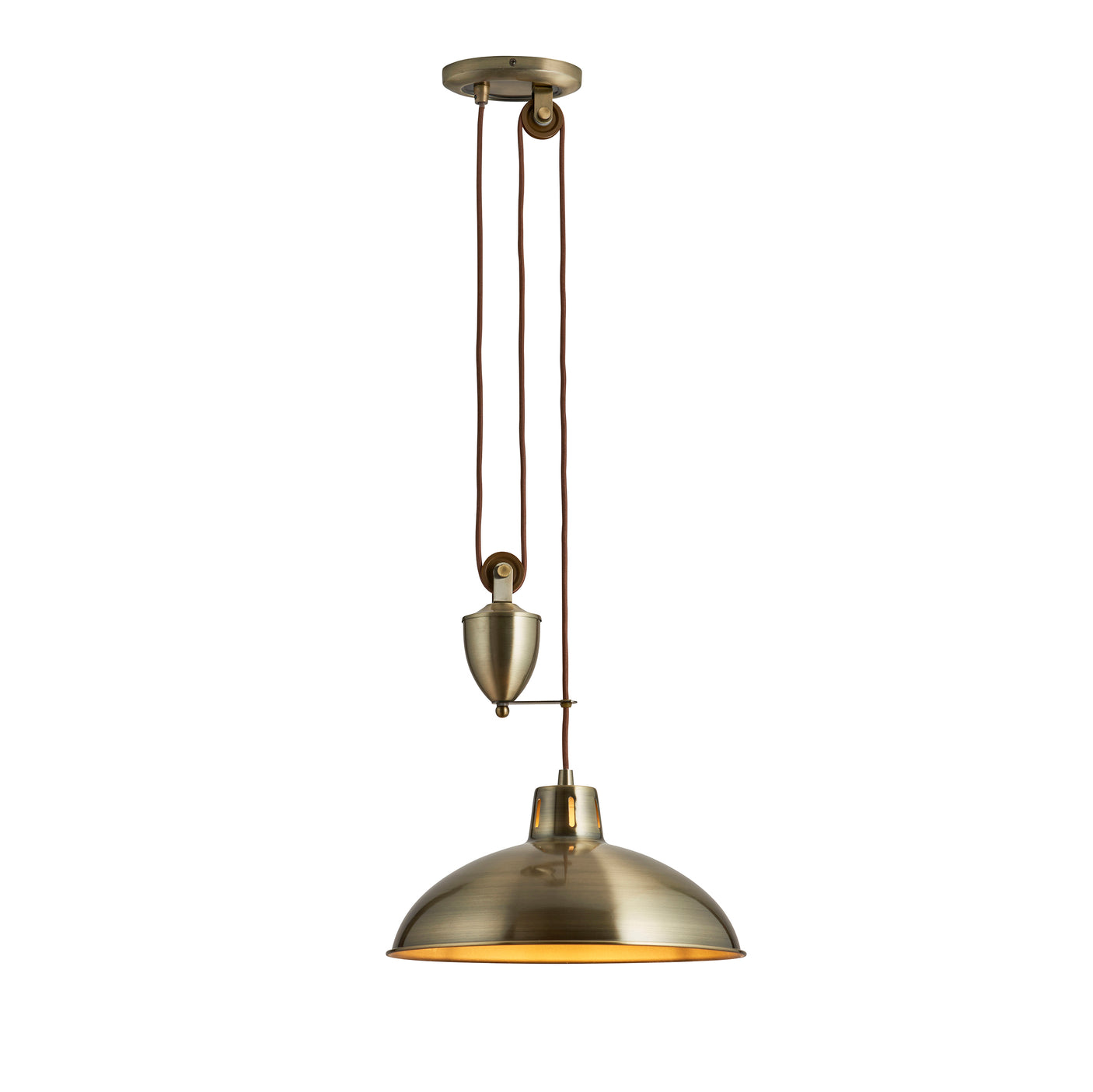 Lacona Dot 1Lt Indoor Pendant Light In Antique Brass Plate Finish - Lacona Home 