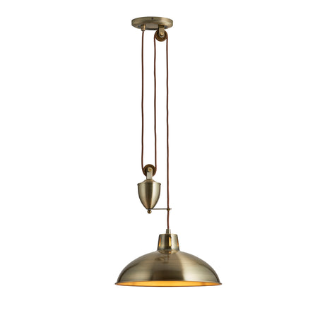 Lacona Dot 1Lt Indoor Pendant Light In Antique Brass Plate Finish - Lacona Home 