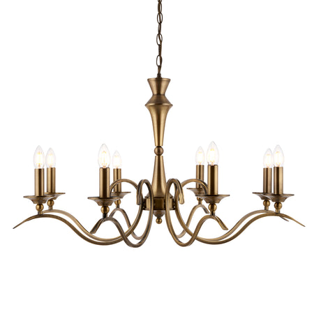 Lacona Zither 8Lt Indoor Pendant Light In Antique Brass Plate Finish - Lacona Home 