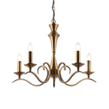 Lacona Zither 5Lt Indoor Pendant Light In Antique Brass Plate Finish - Lacona Home 