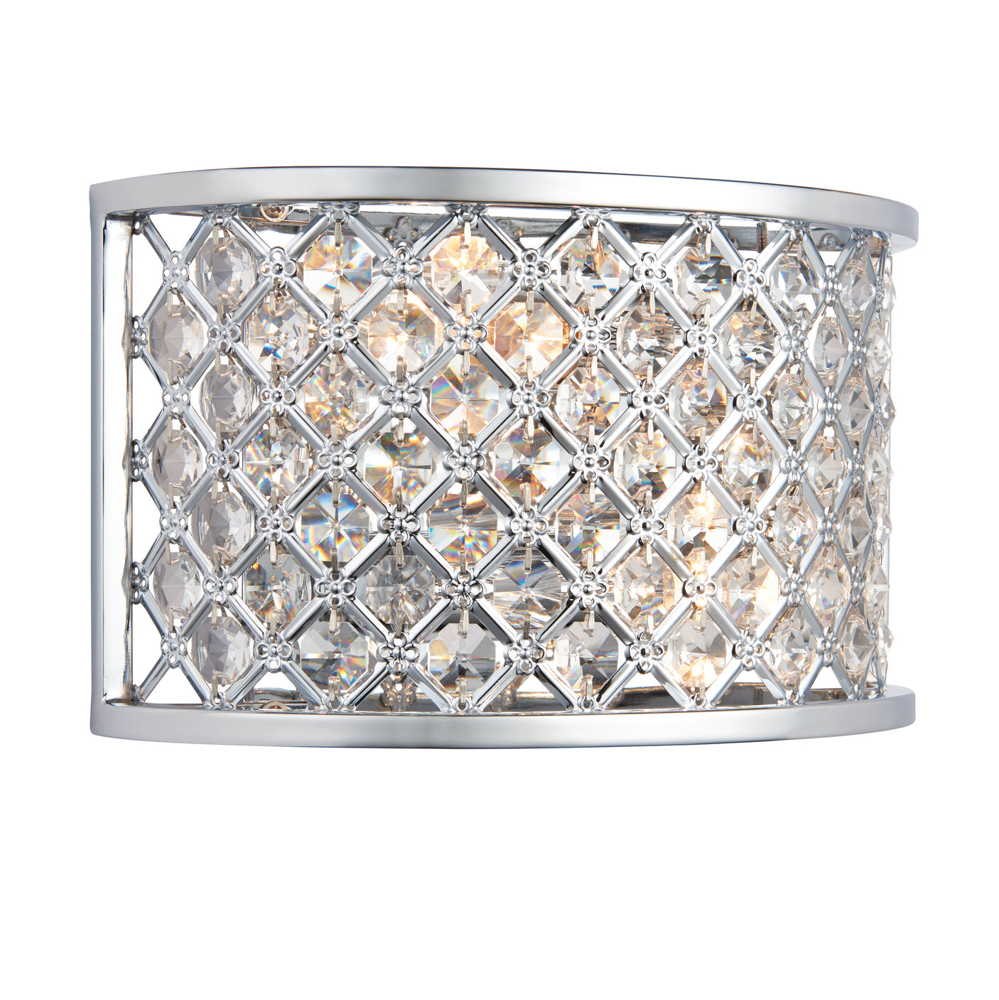 Lacona Riverside 2Lt Indoor Wall Light In Chrome Plate & Clear Crystal Finish - Lacona Home 