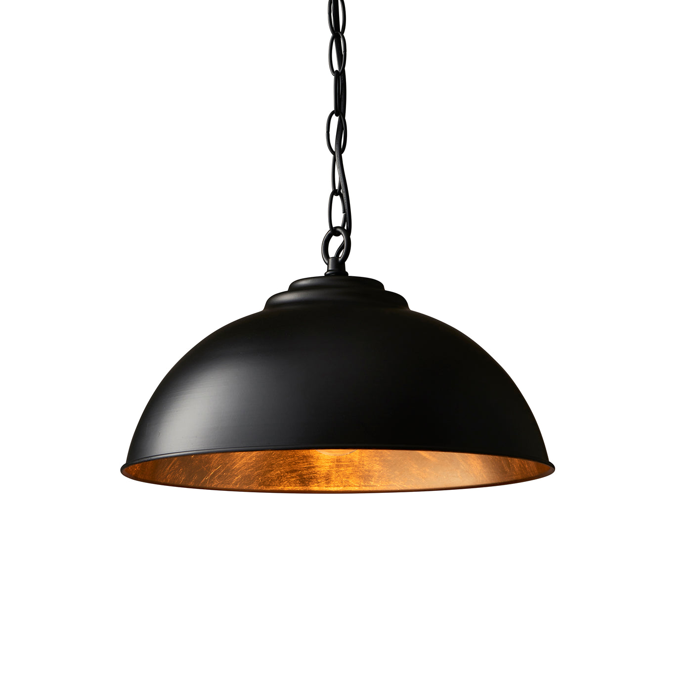 Lacona Spotlight 1Lt Indoor Pendant Light In Matt Black & Gold Leaf Finish - Lacona Home 