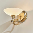 Lacona Bogart 1Lt Indoor Wall Light In Antique Brass Plate & White Glass Finish - Lacona Home 