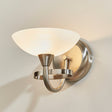 Lacona Bogart 1Lt Indoor Wall Light In Satin Chrome Plate & White Glass Finish - Lacona Home 