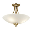 Lacona Orson 3Lt Indoor Flush Light In Antique Brass Plate & White Glass Finish - Lacona Home 