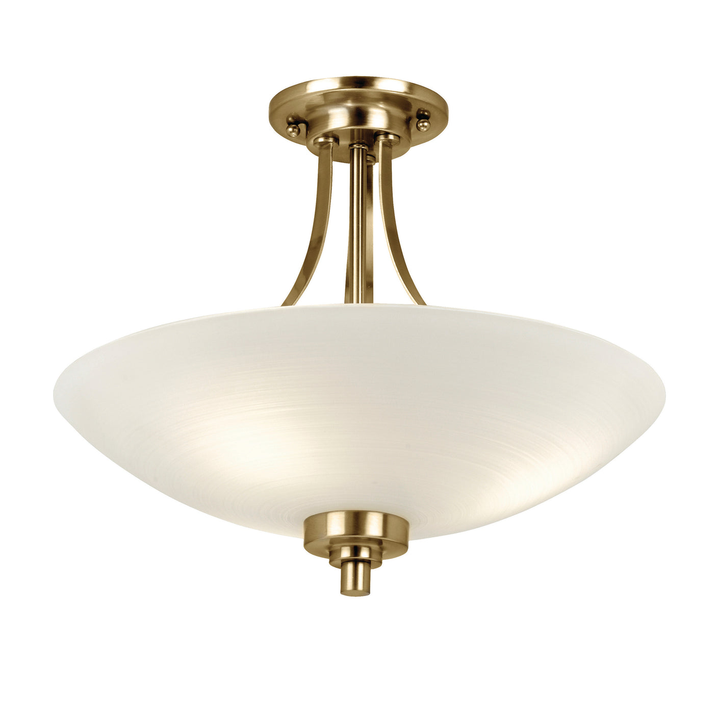 Lacona Orson 3Lt Indoor Flush Light In Antique Brass Plate & White Glass Finish - Lacona Home 