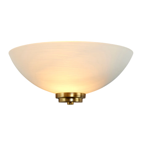 Lacona Orson 1Lt Indoor Wall Light In Antique Brass Plate & White Glass Finish - Lacona Home 