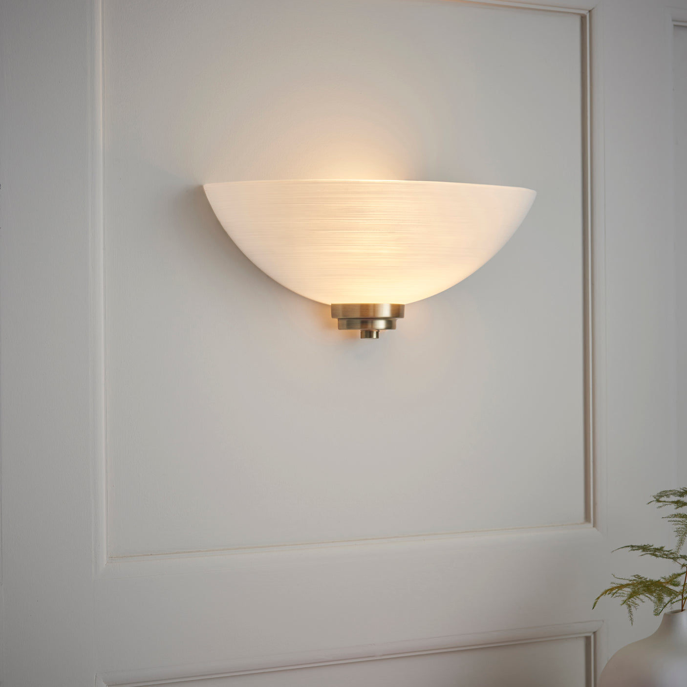 Lacona Orson 1Lt Indoor Wall Light In Antique Brass Plate & White Glass Finish - Lacona Home 