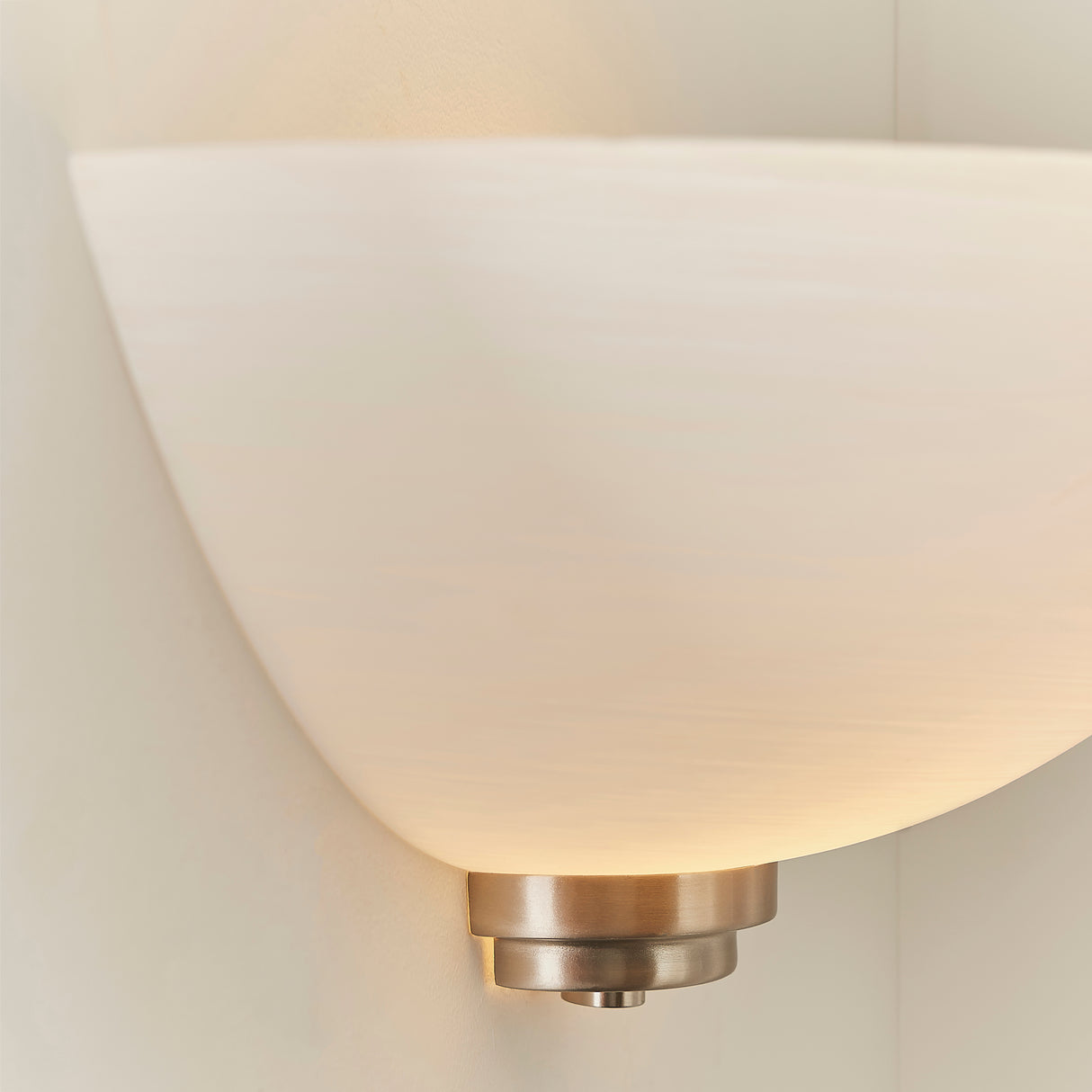 Orson 1Lt Indoor Wall Light In Satin Chrome Plate & White Glass Finish