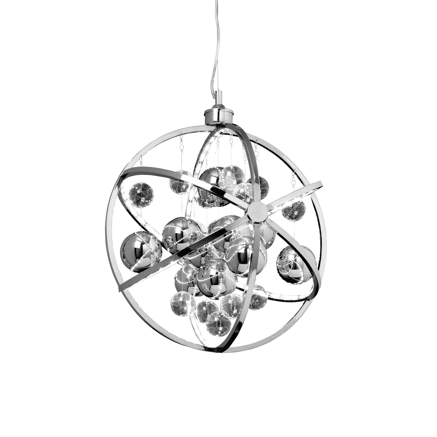 Lacona Lumina 1Lt Indoor Pendant Light In Chrome Plate With Clear & Chrome Glass Finish - Lacona Home 