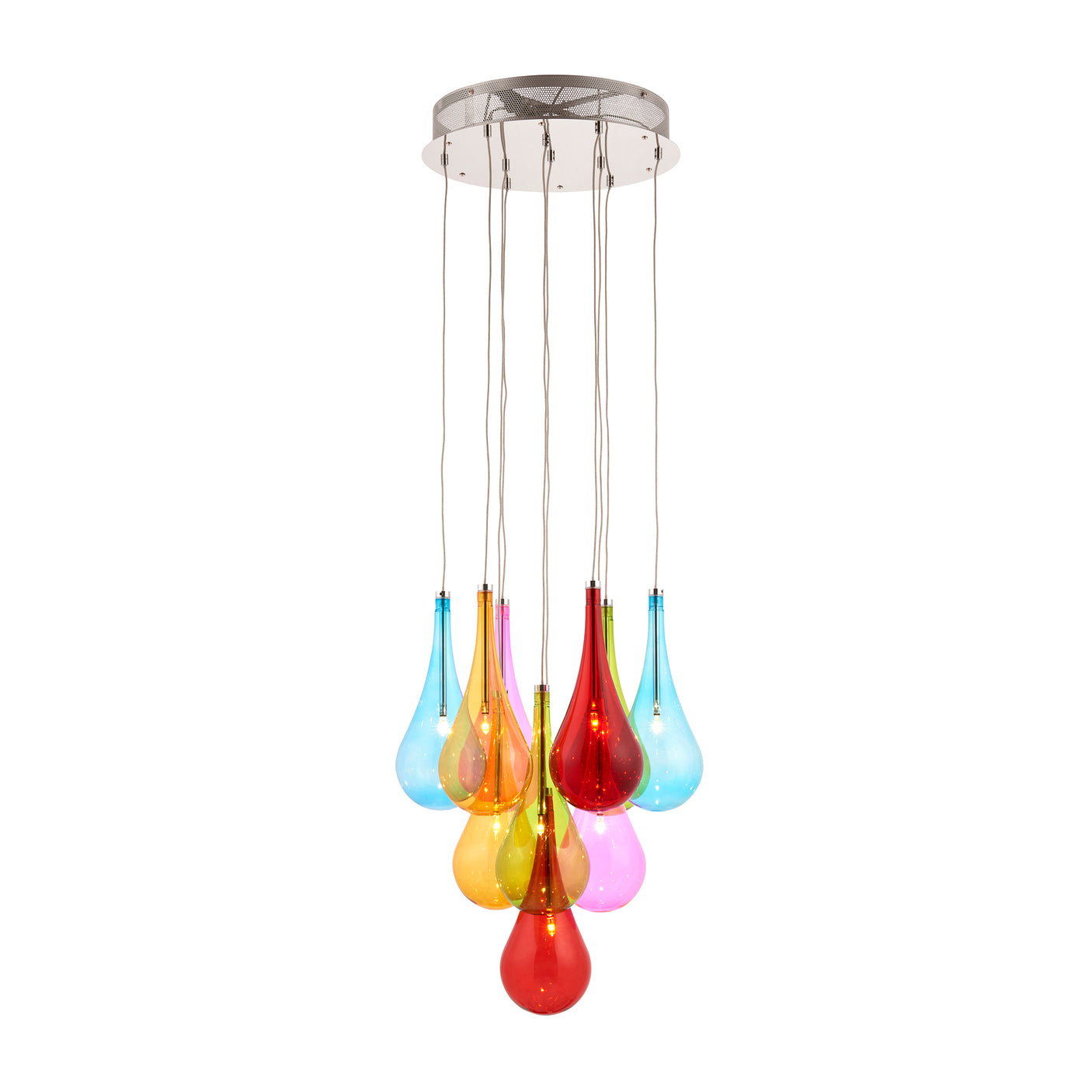 Lacona Nova 0Lt Indoor Pendant Light In Multi Coloured Glass & Chrome Plate Finish - Lacona Home 