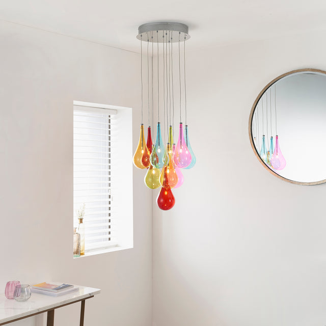 Lacona Nova 0Lt Indoor Pendant Light In Multi Coloured Glass & Chrome Plate Finish - Lacona Home 