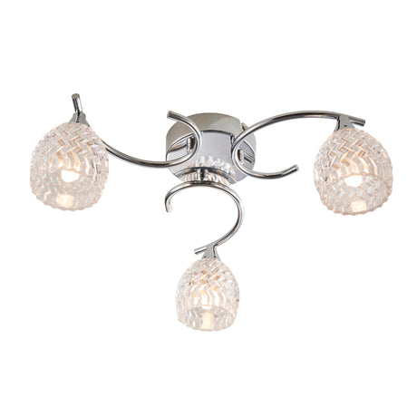 Lacona Lumiere 3Lt Indoor Semi Flush Light In Chrome Plate & Clear Glass Finish - Lacona Home 