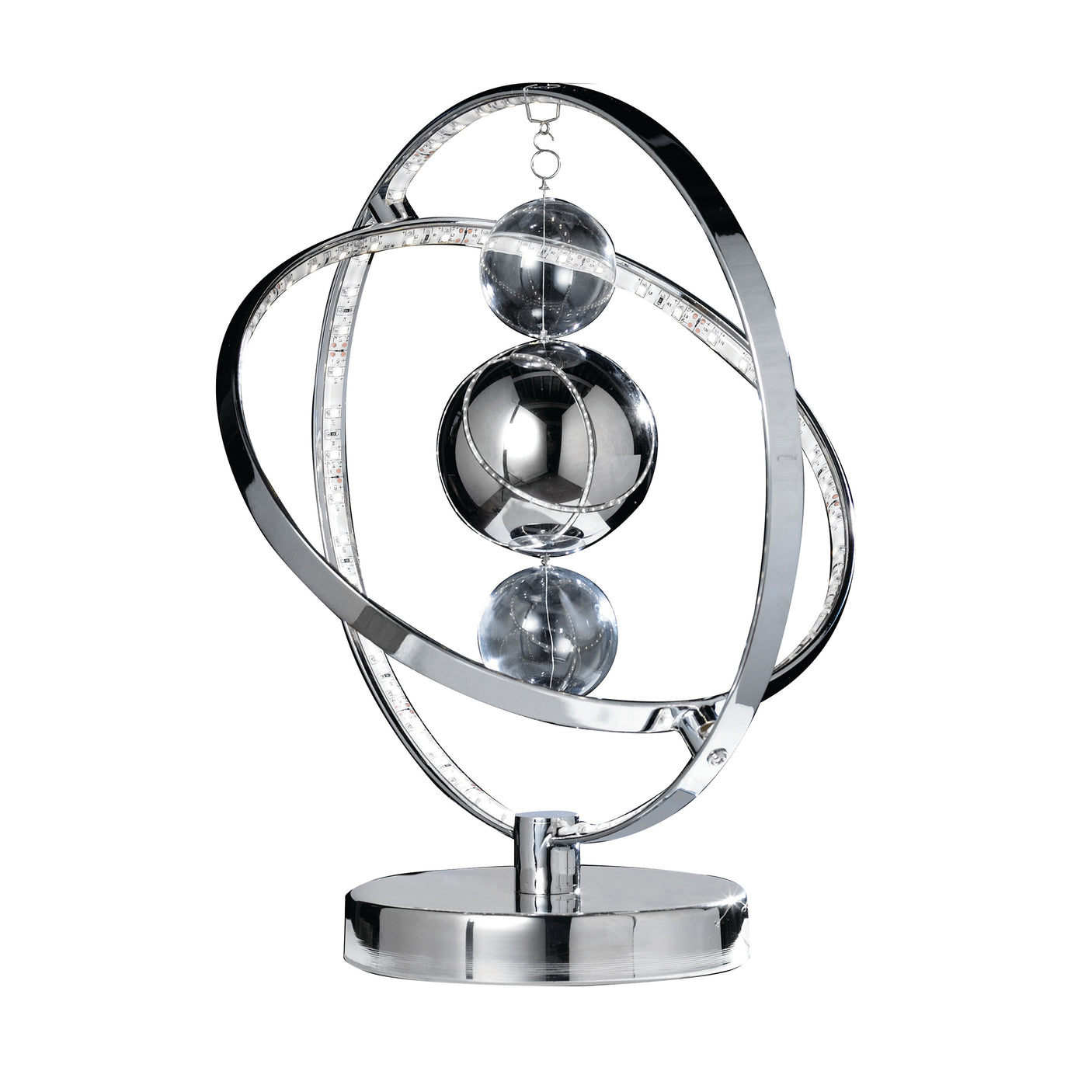 Lacona Lumina 1Lt Indoor Table Lamp In Chrome Plate With Clear & Chrome Glass Finish - Lacona Home 