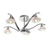 Lacona Stellan 5Lt Indoor Semi Flush Light In Chrome Plate & Clear Crystal Finish - Lacona Home 