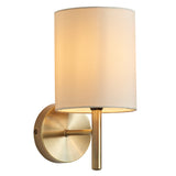 Lacona Vivace 1Lt Indoor Wall Light In Antique Brass Plate & Cream Fabric Finish - Lacona Home 