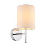 Lacona Vivace 1Lt Indoor Wall Light In Chrome Plate & Vintage White Fabric Finish - Lacona Home 