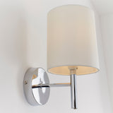 Lacona Vivace 1Lt Indoor Wall Light In Chrome Plate & Vintage White Fabric Finish - Lacona Home 