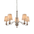 Lacona Nimbus 5Lt Indoor Pendant Light In Satin Nickel Plate & Natural Fabric Finish - Lacona Home 