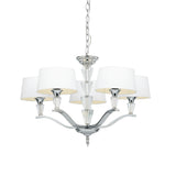 Lacona Ignite 5Lt Indoor Pendant Light In Chrome Plate & Vintage White Fabric Finish - Lacona Home 