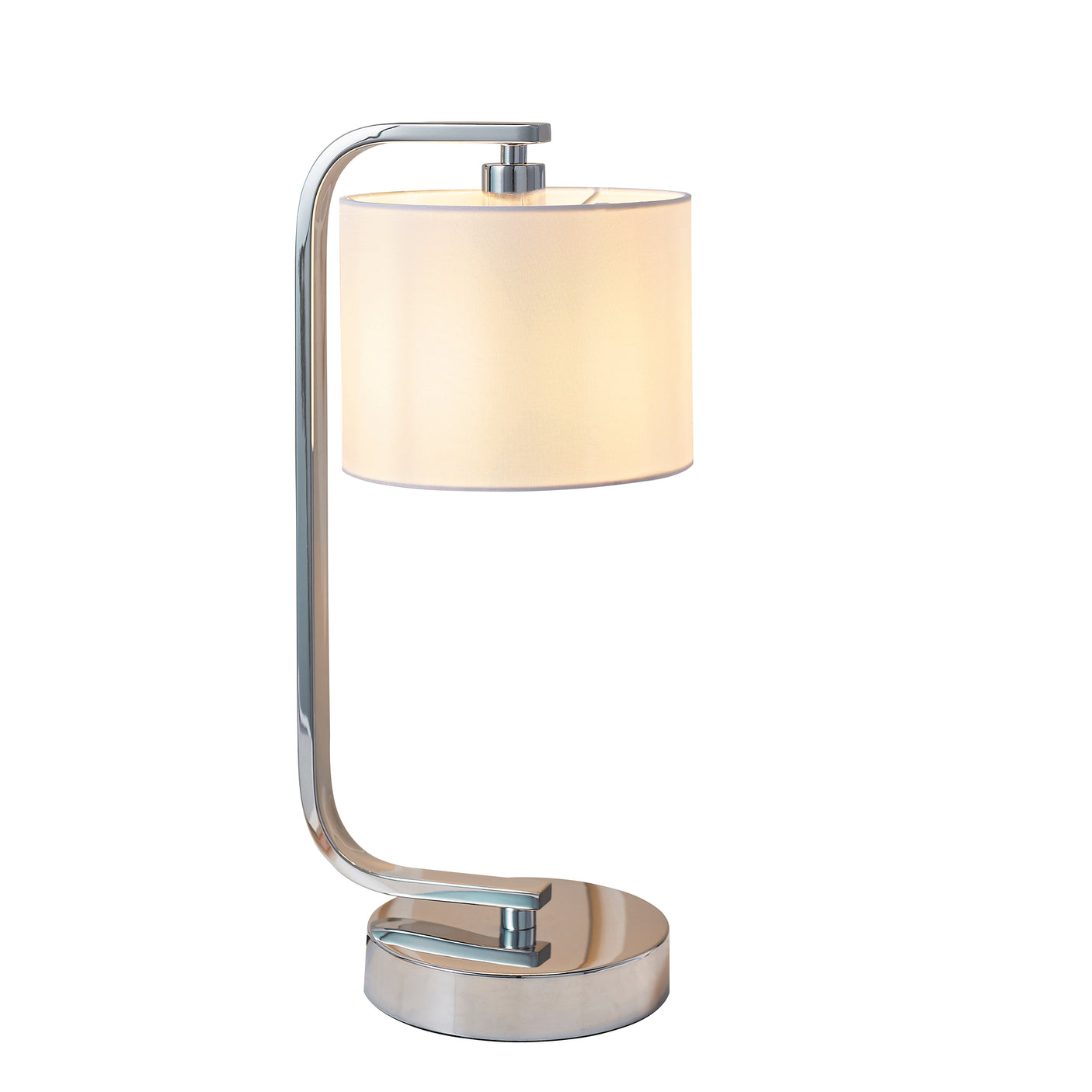 Lacona Preserve 1Lt Indoor Table Lamp In Chrome Plate & White Fabric Finish - Lacona Home 