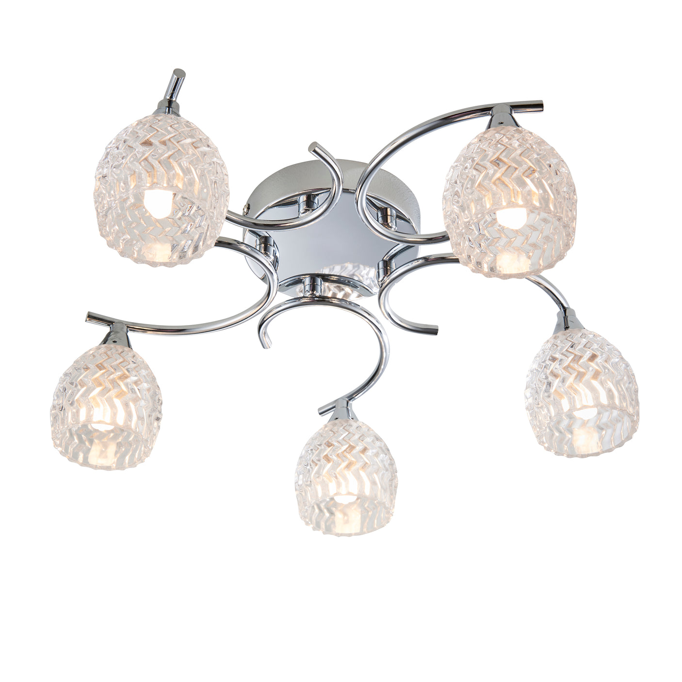 Lacona Lumiere 5Lt Indoor Semi Flush Light In Chrome Plate & Clear Glass Finish - Lacona Home 