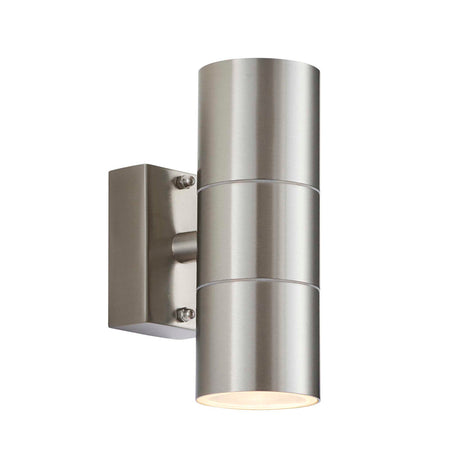 Lacona Prism 2Lt Outdoor Wall Light In Polished Stainless Steel & Clear Glass Finish - Lacona Home 