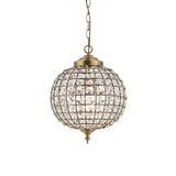 Lacona Torrente 1Lt Indoor Pendant Light In Antique Brass Plate & Clear Glass Finish - Lacona Home 