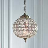 Lacona Torrente 1Lt Indoor Pendant Light In Antique Brass Plate & Clear Glass Finish - Lacona Home 