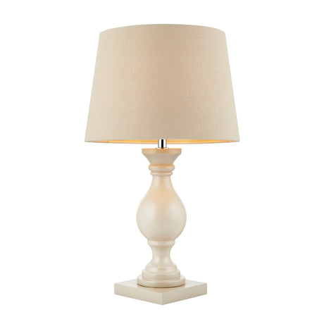 Lacona Meadowbrook 1Lt Indoor Table Lamp In Ivory Painted Wood & Ivory Fabric Finish - Lacona Home 