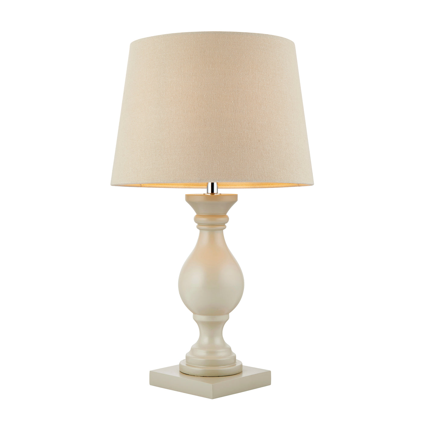 Lacona Meadowbrook 1Lt Indoor Table Lamp In Taupe Painted Wood & Ivory Fabric Finish - Lacona Home 