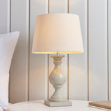 Lacona Meadowbrook 1Lt Indoor Table Lamp In Taupe Painted Wood & Ivory Fabric Finish - Lacona Home 