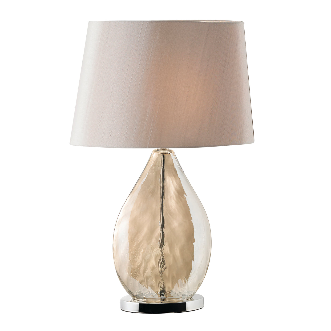 Lacona Botanica 1Lt Indoor Table Lamp In Gold Tinted Glass & Mink Fabric Finish - Lacona Home 