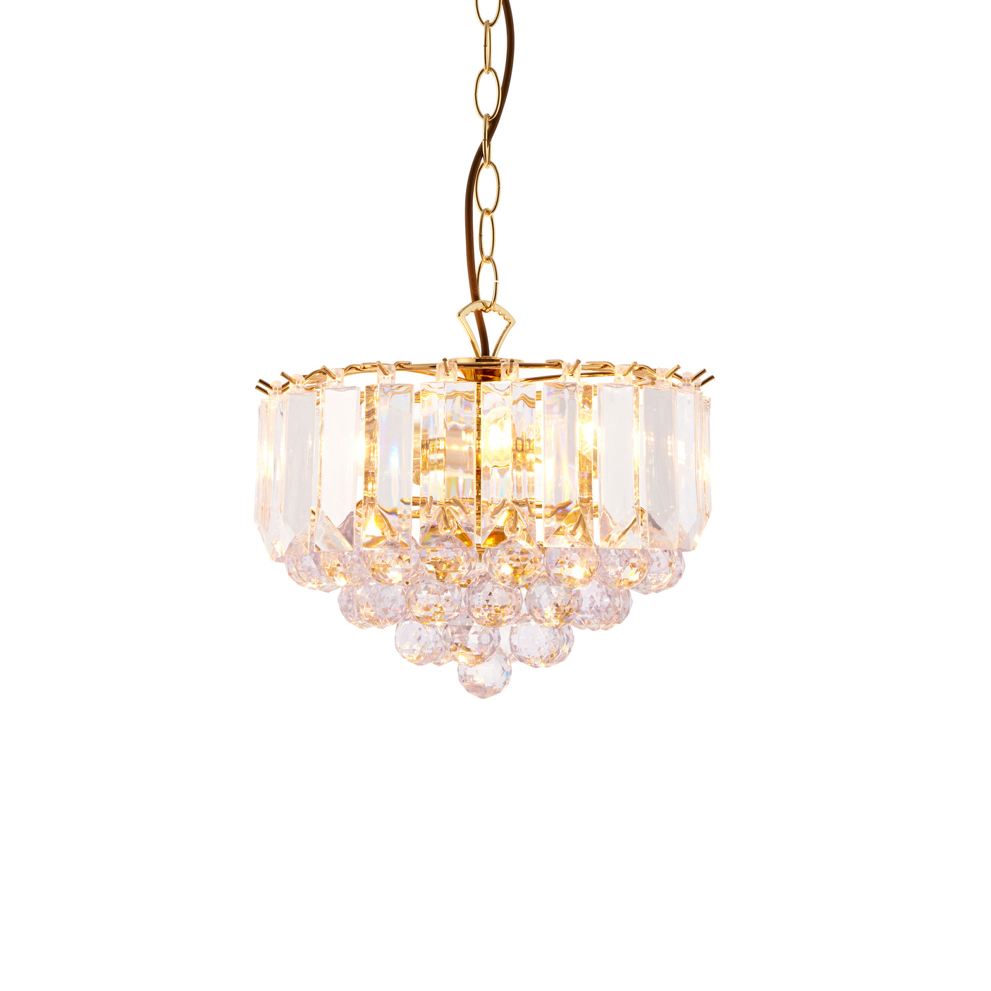 Lacona Prairie 3Lt Indoor Pendant Light In Brass Plate & Clear Acrylic Finish - Lacona Home 