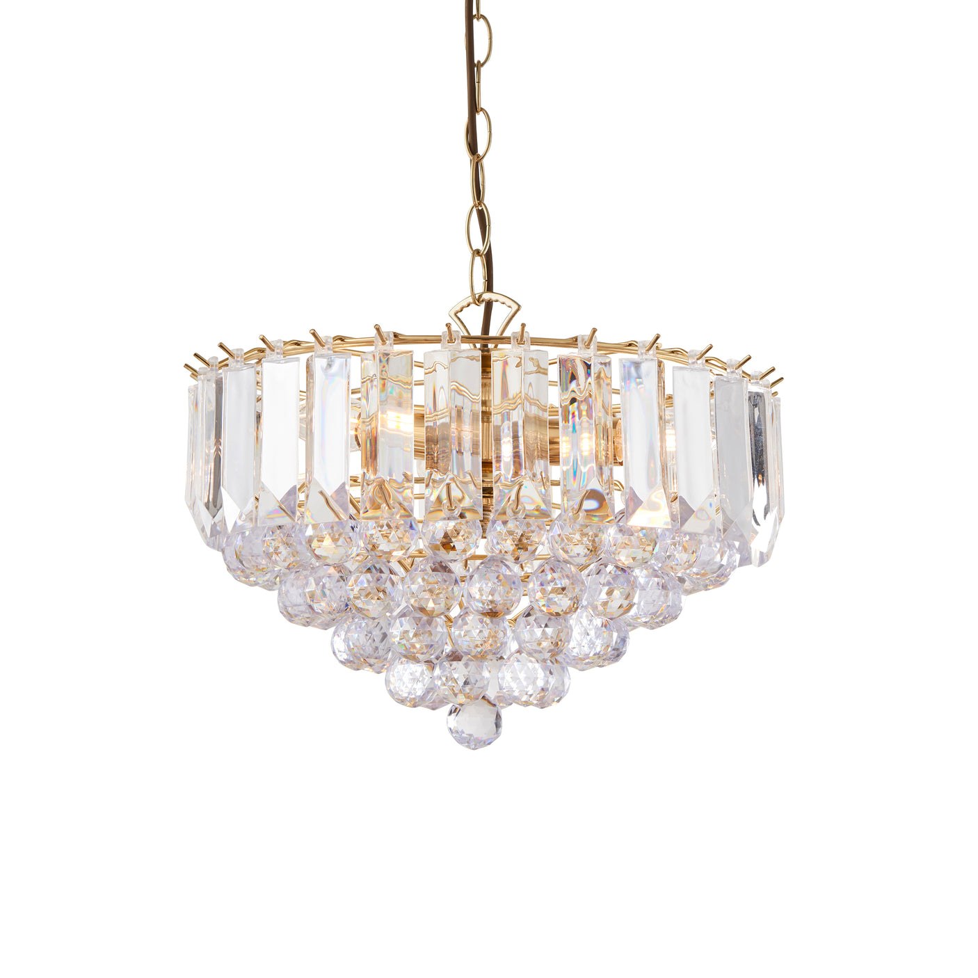 Lacona Prairie 3Lt Indoor Pendant Light In Brass Plate & Clear Acrylic Finish - Lacona Home 