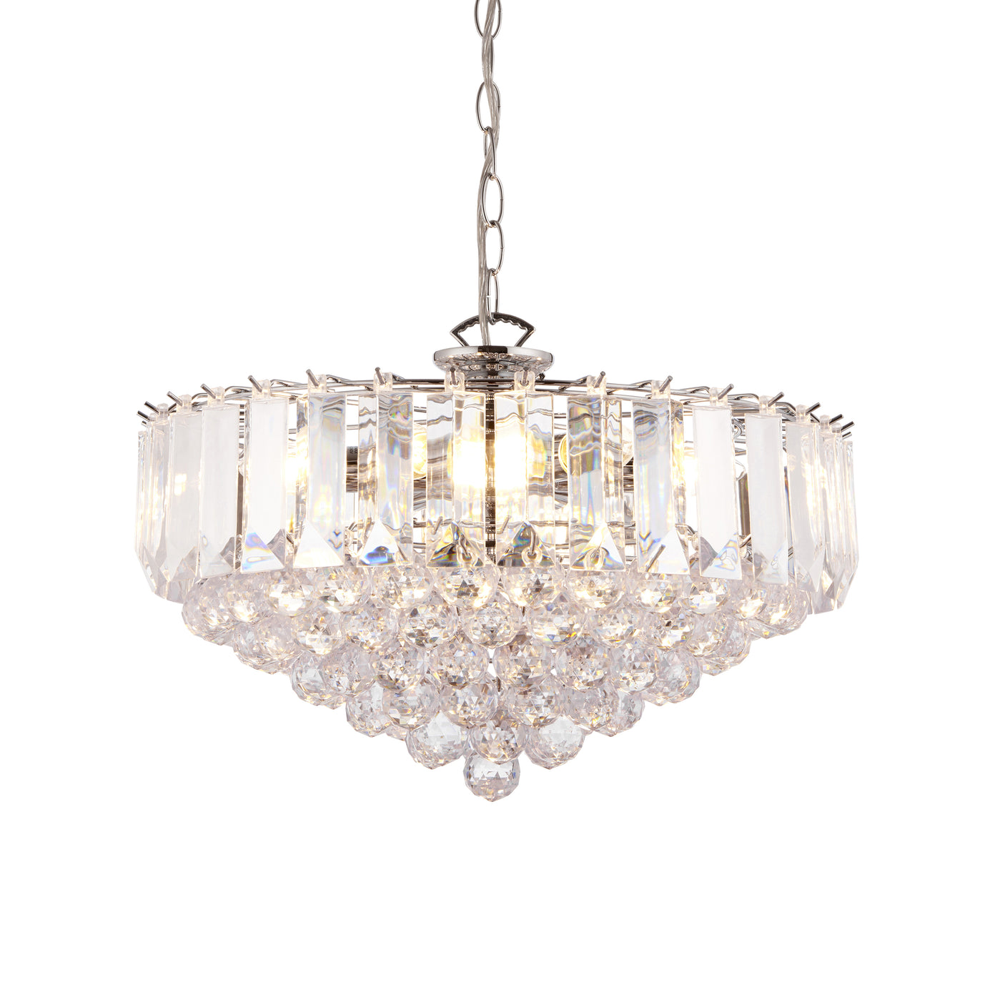 Lacona Prairie 6Lt Indoor Pendant Light In Chrome Plate & Clear Acrylic Finish - Lacona Home 