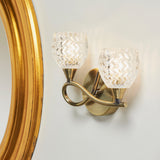 Lacona Lumiere 2Lt Indoor Wall Light In Antique Brass Plate & Clear Glass Finish - Lacona Home 