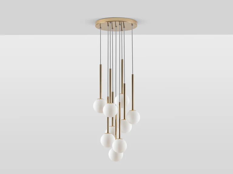 houseof. Opal Ball Cluster Ceiling Light in Brass