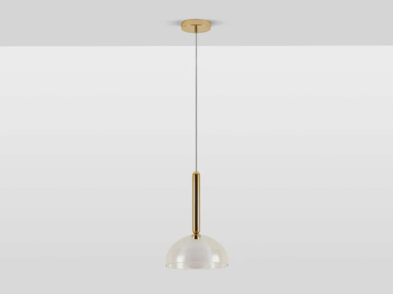 houseof. Domed Glass Pendant in Brass